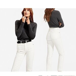 New Everlane The Curvy Cheeky High Waist Straight Jean in White  Size 23 Regular